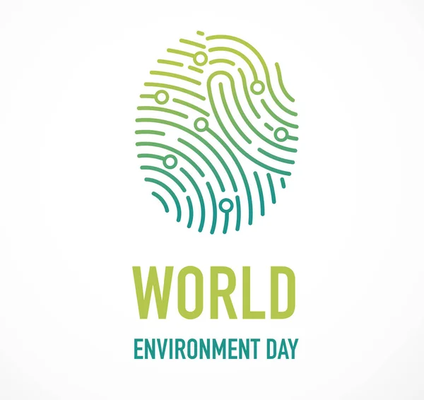 Dia Mundial do Meio Ambiente, ir design conceito verde. Ilustração vetorial — Vetor de Stock