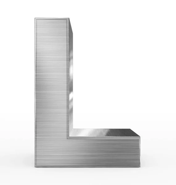 Letter L 3d metal isolated on white — Stock Photo, Image