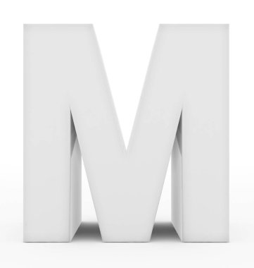 A harfi 3d beyaz beyaz izole