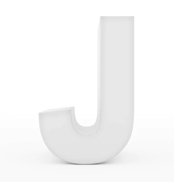 Letra J 3d blanco aislado en blanco — Foto de Stock