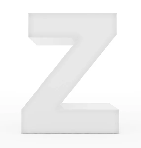 3d letter Z-wit op wit wordt geïsoleerd — Stockfoto