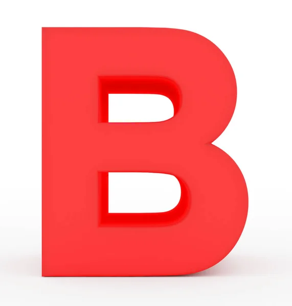 Buchstabe b 3d rot isoliert auf weiß — Stockfoto