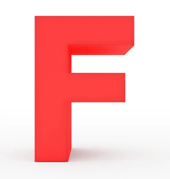 字母 F 3d 红白色上孤立 — 图库照片