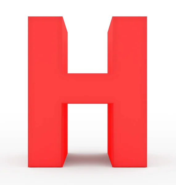 3D-rode letter H geïsoleerd op wit — Stockfoto