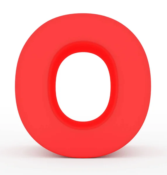 Letter O 3d red isolated on white — Stock Photo, Image