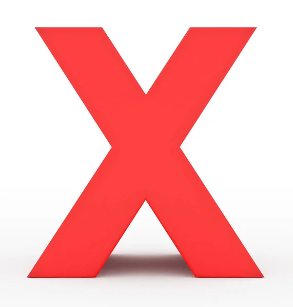 Letra X 3d rojo aislado en blanco — Foto de Stock