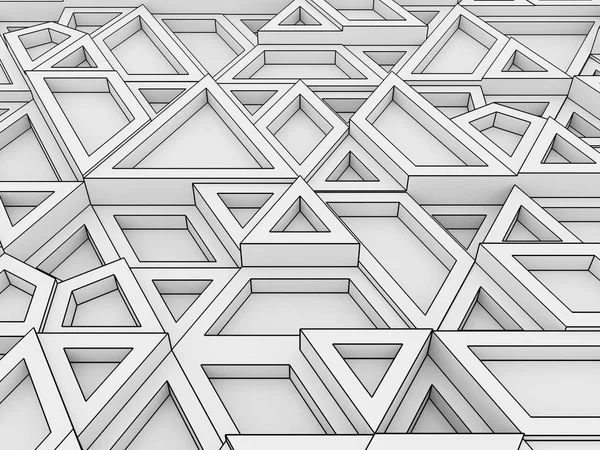 Liksidiga trianglar - vit abstrakt bakgrund — Stockfoto
