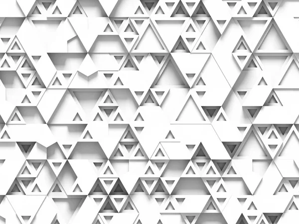 Triángulos equiláteros - fondo abstracto blanco con sombras —  Fotos de Stock