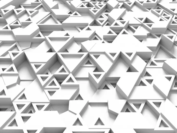 Triangoli equilateri - sfondo astratto bianco con ombre — Foto Stock