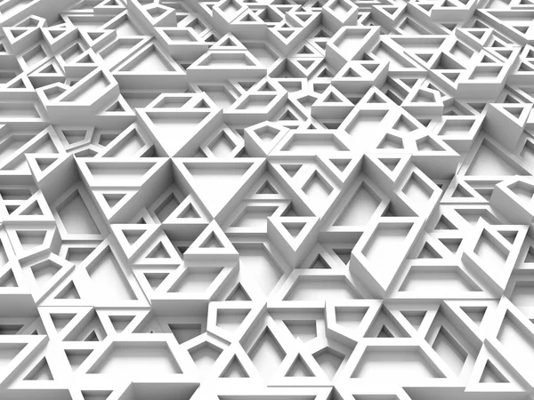 Triangoli equilateri - sfondo astratto bianco con ombre — Foto Stock