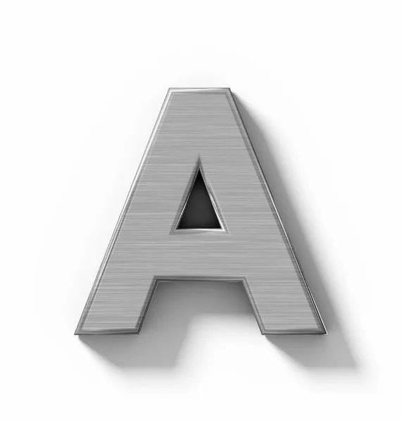 Літера A 3D метал ізольований на білому з тіні - ортогональний профі — стокове фото