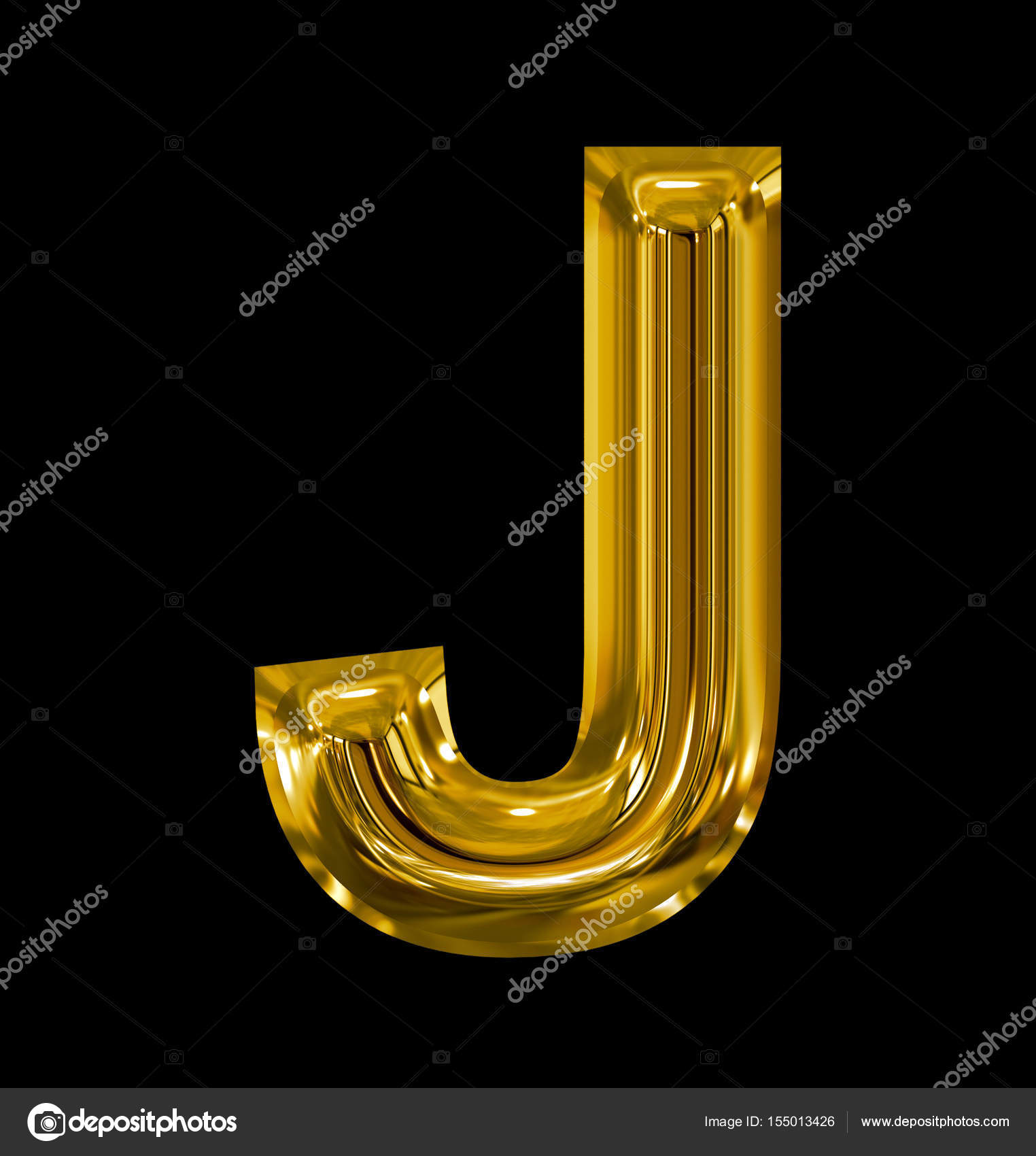 Letter J rounded shiny golden isolated on black — Stock Photo © 3dvlaa ...