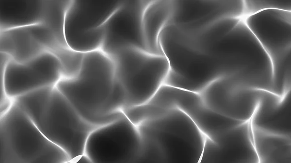 Onde astratte bianche su sfondo nero - superficie liscia — Foto Stock