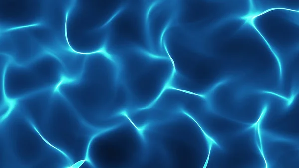 Blue abstract waves on black background - smooth shape surface — Stock Photo, Image