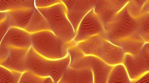 Sfondo ardente onde astratte - forma fatta di linee — Foto Stock