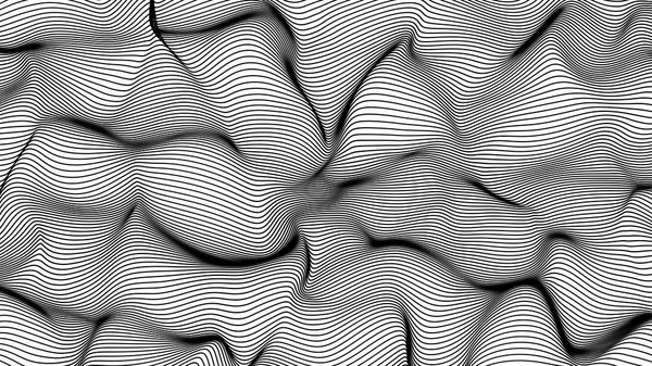 Zwarte abstract golven op witte achtergrond - vorm gemaakt van lijnen — Stockfoto
