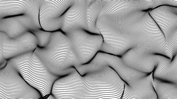 Beyaz arka planda - siyah soyut dalgalar şekil satırlık yaptı. — Stok fotoğraf