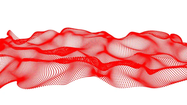 Ondas abstractas rojas sobre fondo blanco - forma de puntos —  Fotos de Stock