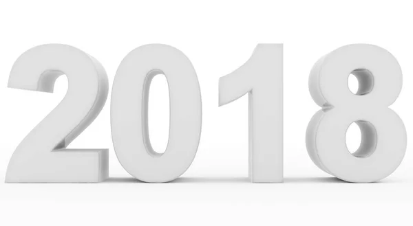 Année 2018 blanc numéros 3d isolés sur blanc — Photo