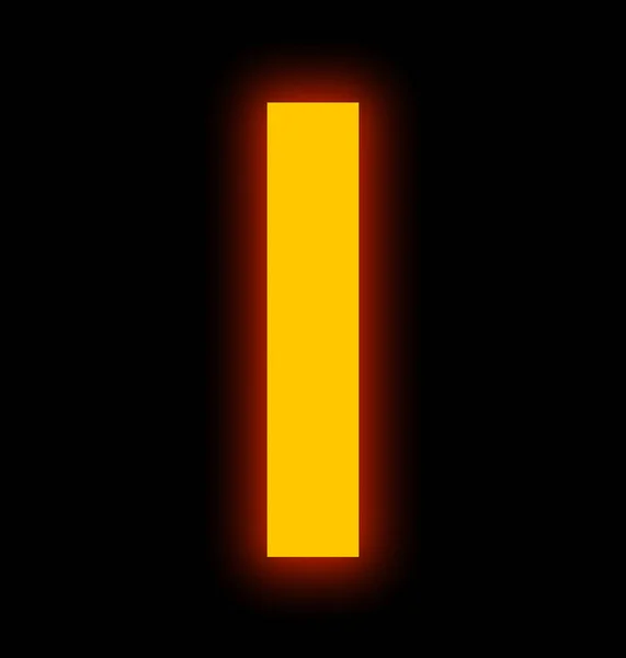 Letter I neon light full isolated on black — Stock Photo, Image