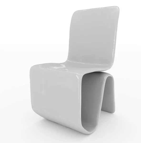 Modernes Stuhldesign - weiß - isoliert auf weiß — Stockfoto