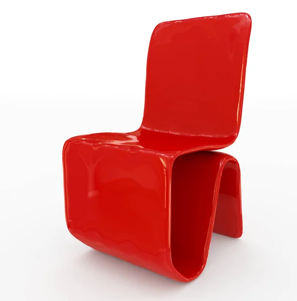 Design de chaise moderne - rouge - isolé sur blanc — Photo