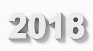 yıl 2018 beyaz - ortho izole gölge beyaz 3d Rakamlarla