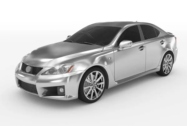 Auto isolata su bianco - argento, vetro colorato - lato anteriore-sinistro v — Foto Stock