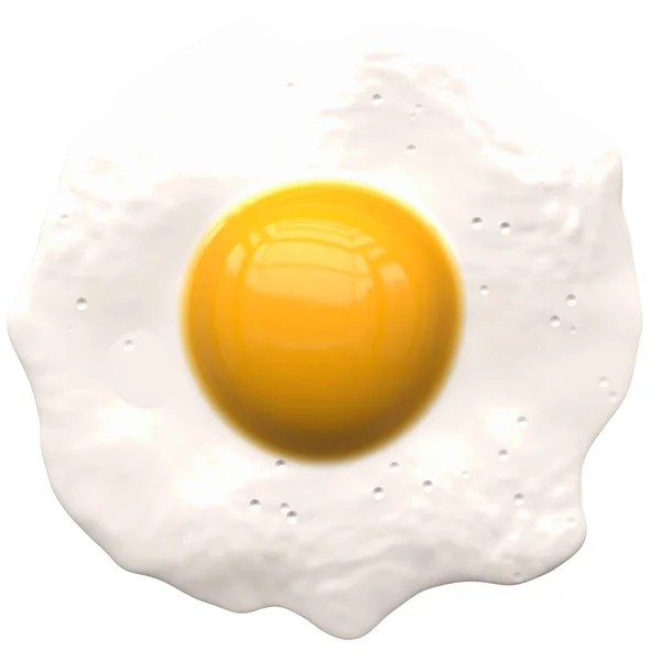 Huevo escalfado aislado sobre blanco — Foto de Stock