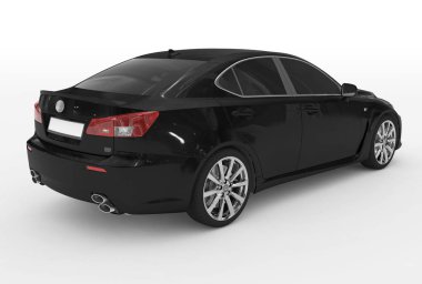 Araba beyaz - siyah boya, izole renkli cam - arka sağ s