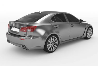 Araba izole beyaz - metal, renkli cam - arka-yan sağ VI