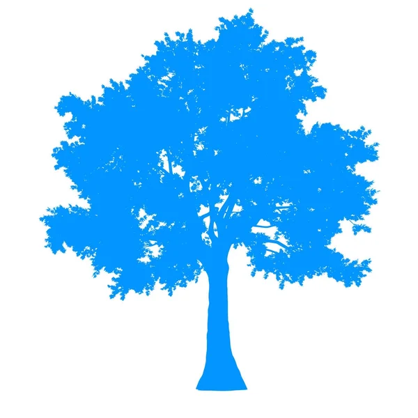 Silhouette côté arbre isolée - bleu - vecteur — Image vectorielle