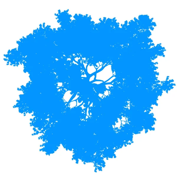 Выделенный силуэт верхнего вида дерева - синий - вектор — стоковый вектор