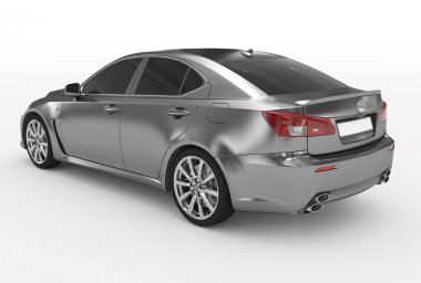 Araba beyaz - metal, renkli cam izole - arka sol yan vie