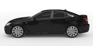 Araba beyaz - siyah boya, izole renkli cam sol tarafta - VI