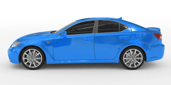 Αυτοκίνητο που απομονώνονται σε λευκό - μπλε χρώμα, φιμέ γυαλί - αριστερή πλευρά vie — Φωτογραφία Αρχείου