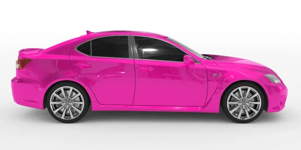 Carro isolado em branco - tinta roxa, vidro colorido - lado direito — Fotografia de Stock
