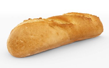 Beyaz - yan görünüm izole ekmek - 3d