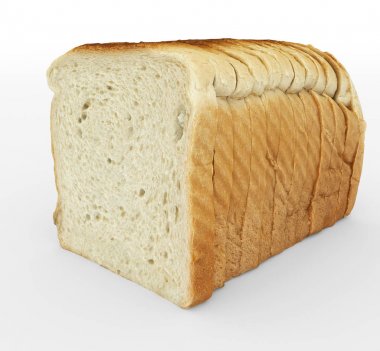 Dilimlenmiş - ekmek tost dilim izole üzerinde beyaz bir araya