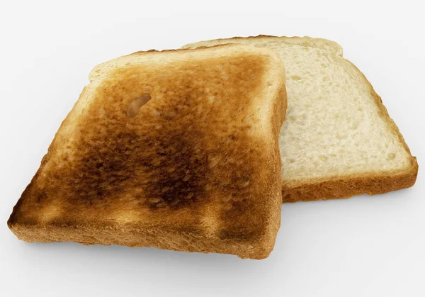 Chleb plastry - toast para - na białym tle — Zdjęcie stockowe