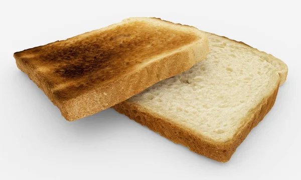 Chleb plastry - toast para - na białym tle — Zdjęcie stockowe