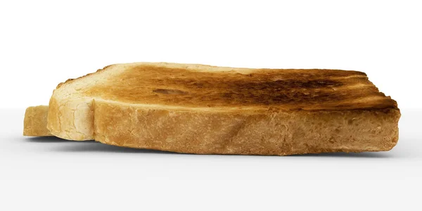 빵 조각을 토스트 쌍, 낮은 각도 보기-흰색 절연 — 스톡 사진