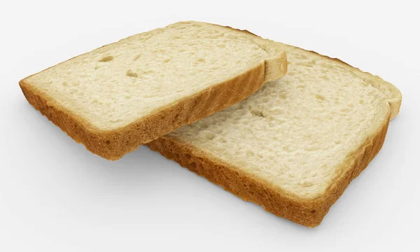 Bread slices - toast pair - isolated on white — Stock Photo, Image