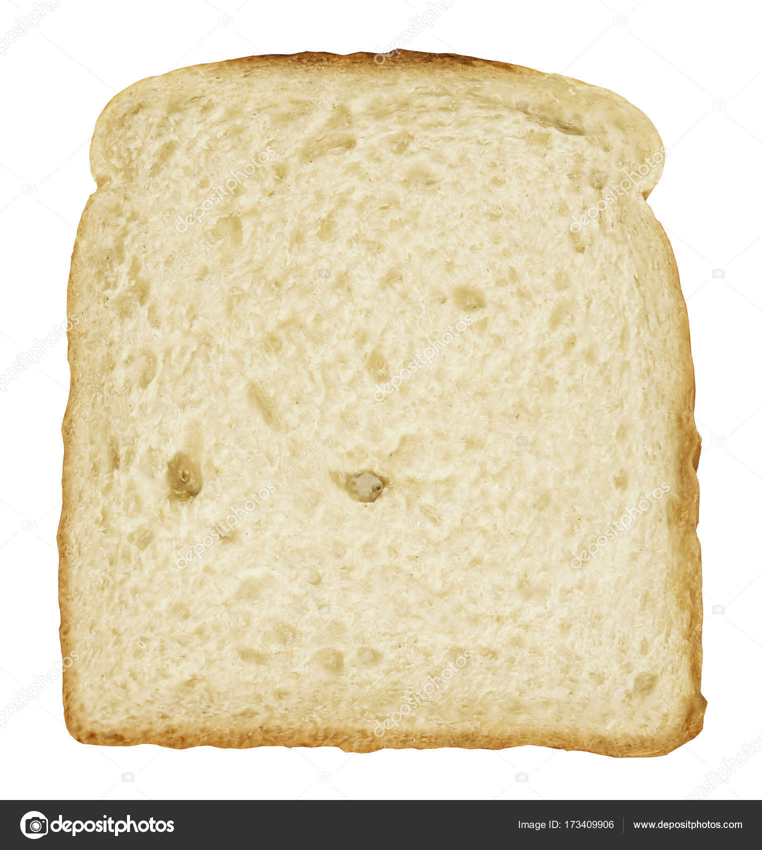 Bread slice single toast closeup isolated on white — Stock Photo