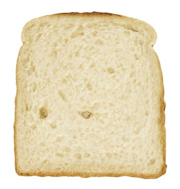 ekmek dilimi - tek tost yakın çekim - beyaz izole