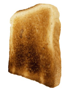 ekmek dilimi - tek fırında tost yakın çekim - beyaz izole
