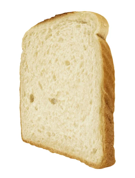 Bread slice - single toast close-up - isolated on white — Stock Photo, Image