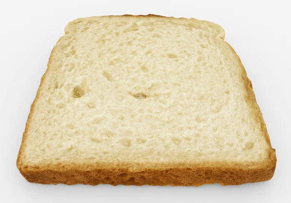 Bread slice - single toast close-up - isolated on white — Stock Photo, Image