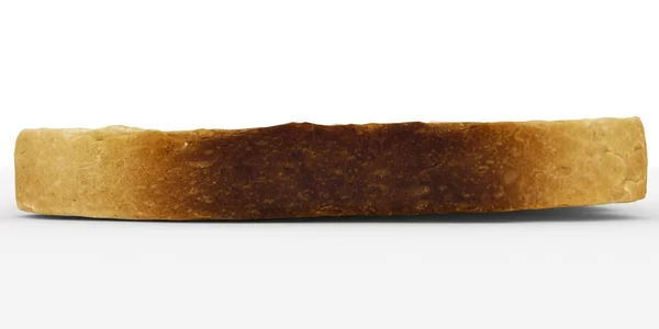 Kromka chleba - jednej toast skorupa Ścieśniać - na białym tle — Zdjęcie stockowe