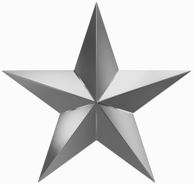 Noel yıldız metal - 5 köşeli yıldız - beyaz izole